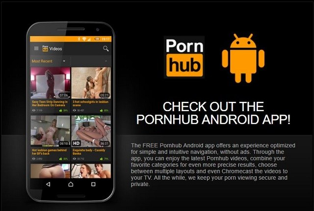 Бесплатное порно приложение для Android Приложение Pornhub Pornhub (18+) ск...